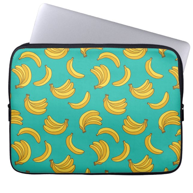 Banaan Fruit Fun Patroon Laptop Sleeve (Voorkant)