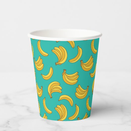 Banaan Fruit Fun Patroon Papieren Bekers (Voorkant)