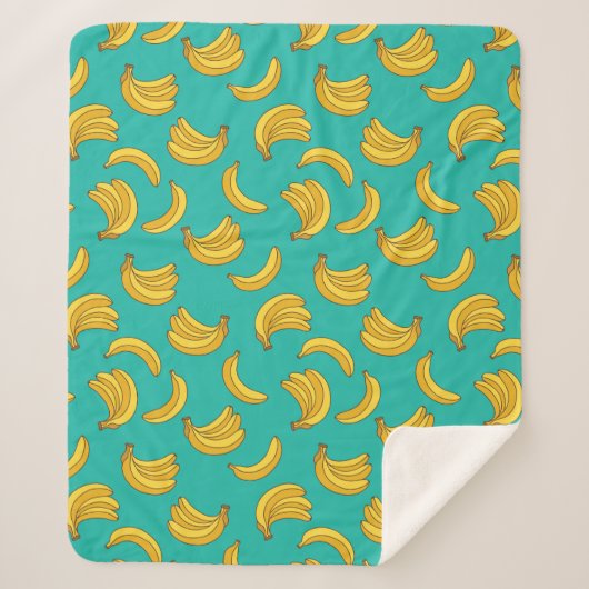 Banaan Fruit Fun Patroon Sherpa Deken (Voorkant)