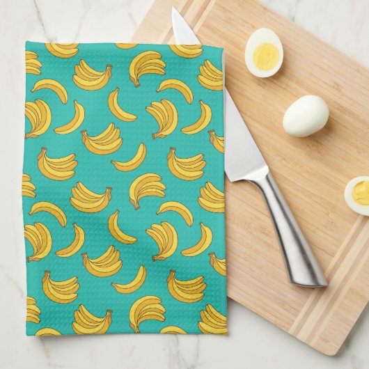Banaan Fruit Fun Patroon Theedoek (Quarter Fold)