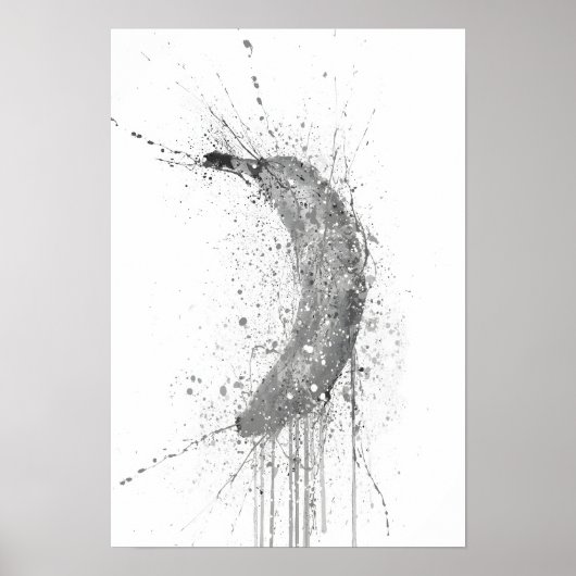 Banaan Fruit Grijs Poster (Voorkant)