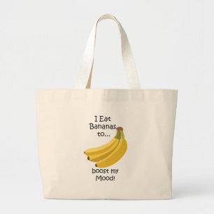 Banaan Fruit Verbetert Mijn Stemming Grappig Grote Tote Bag