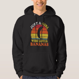 Banaan Fruit Vintage Gewoon Een Meisje Dat Van Ban Hoodie