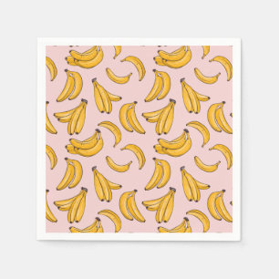 Banaan fruit zomer geel roze servet