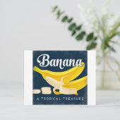 Banaan  fruitlabel Retro Briefkaart (Staand voorkant)