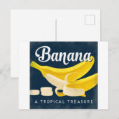 Banaan  fruitlabel Retro Briefkaart (Voorkant / Achterkant)