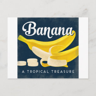 Banaan  fruitlabel Retro Briefkaart