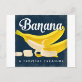 Banaan  fruitlabel Retro Briefkaart (Voorkant)