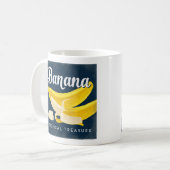 Banaan fruitlabel Retro Koffiemok (Voorkant links)