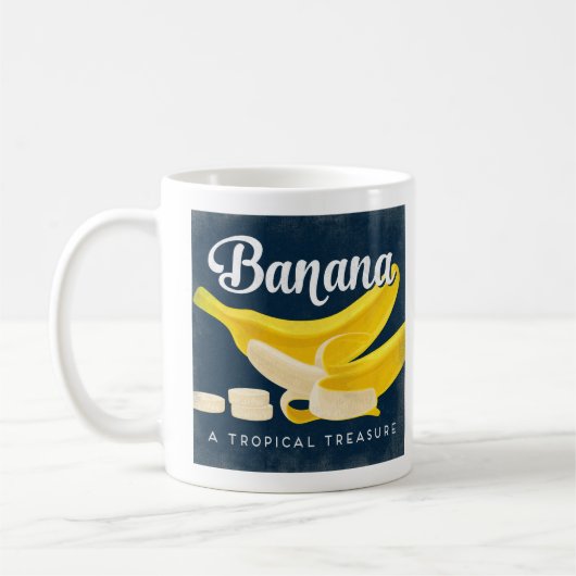 Banaan fruitlabel Retro Koffiemok (Links)