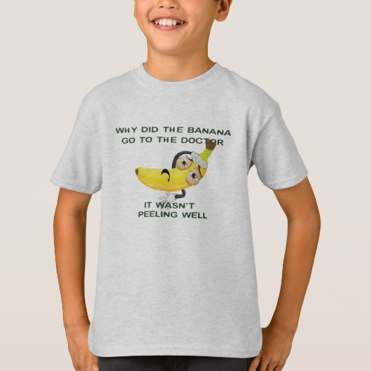 banaan gaat naar dokter health pun grappige grap t-shirt (Voorkant)