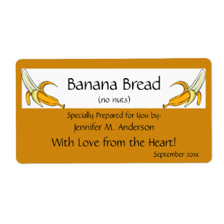 Banaan Geel ingelijste bananen Zelfgemaakt eten Etiket