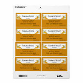 Banaan Geel ingelijste bananen Zelfgemaakt eten Etiket (Full Sheet)