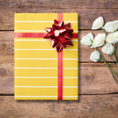 Banaan Geel Wit Dun Horizontaal Gestreept Cadeaupapier