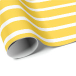 Banaan Geel Wit Horizontaal Gestreept Cadeaupapier<br><div class="desc">Banaan Geel en Wit Horizontaal Gestreept Verpakkingsdocument</div>