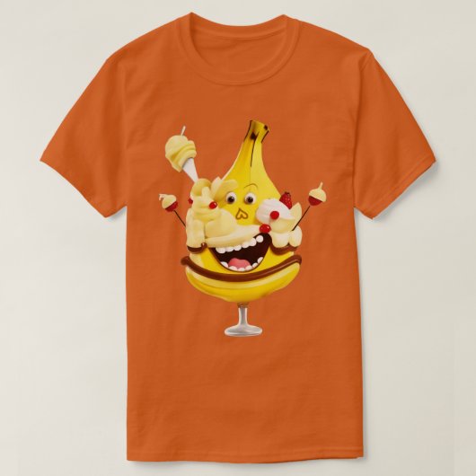 Banaan gespleten grappig fruit t-shirt (Design voorkant)