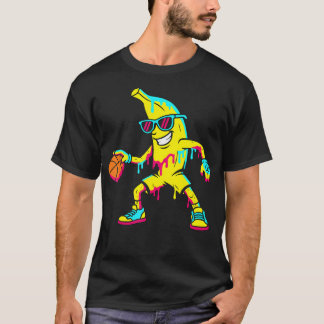 Banaan Grappig Basketbal Drip Kids Jeugd Jongens M T-shirt