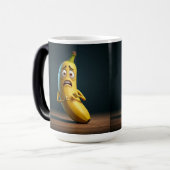 Banaan grappig schokkend gezicht magische mok (Voorkant links)