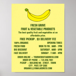 Banaan, groenteboeren Adverteren Poster