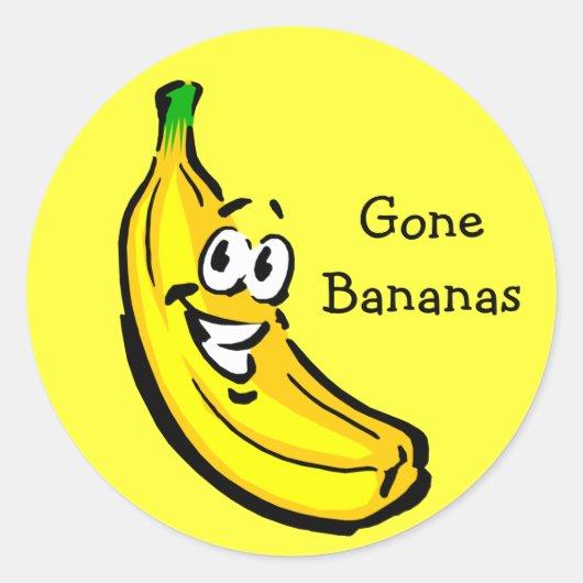 Banaan Guy Gone Bananen Ronde Sticker (Voorkant)