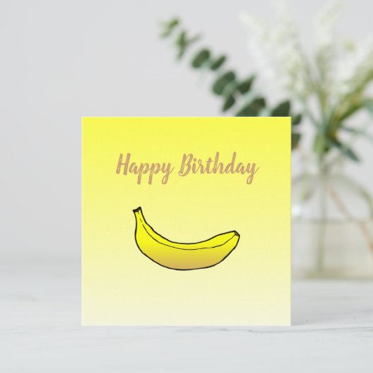 Banaan Happy Birthday Kaart (Staand voorkant)