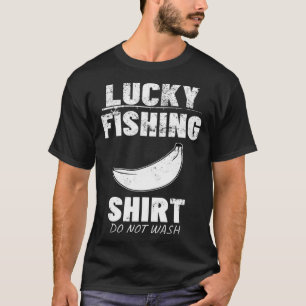Banaan Humor  Noodlijdende Retro Lucky Fishin T-shirt