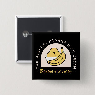 Banaan ijs mooie crème gezonde esthetiek grappig vierkante button 5,1 cm