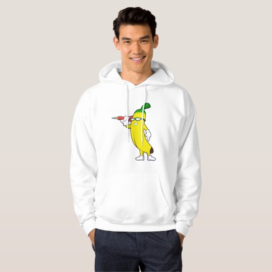 Banaan in Darts met Dart Hoodie (Voorkant volledig)