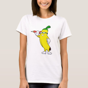 Banaan in Darts met Dart T-shirt
