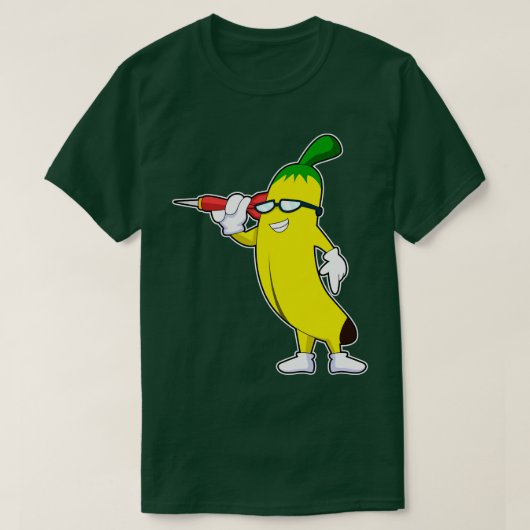 Banaan in Darts met Dart T-shirt (Design voorkant)