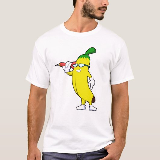 Banaan in Darts met Dart T-shirt (Voorkant)