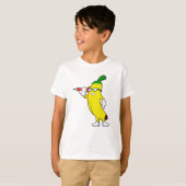 Banaan in Darts met Dart T-shirt (Voorkant volledig)