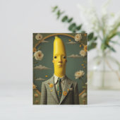 Banaan in een geruit pak briefkaart (Staand voorkant)