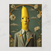 Banaan in een geruit pak briefkaart (Voorkant)