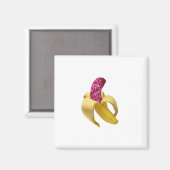 Banaan in faux Pink Glitter ziet er heerlijk uit Magneet (Voorkant / Achterkant)