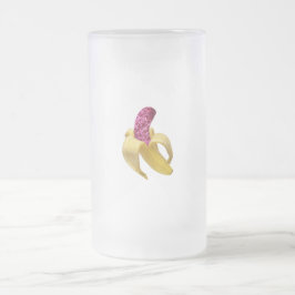 Banaan in faux Pink Glitter ziet er heerlijk uit Matglas Bierpul