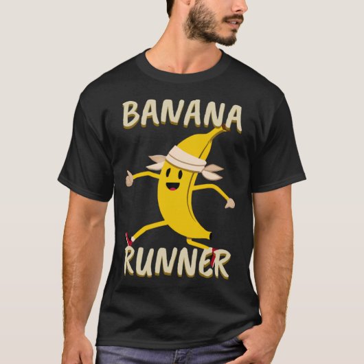 Banaan jogger hardlopen sprinten banaan run t-shirt (Voorkant)