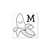 Banaan Kind Leuk Kawaii Monogram Initiaal Rubberstempel (Afrduk)