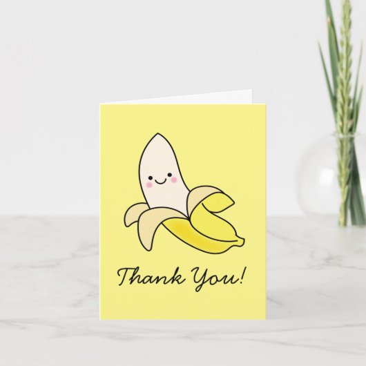 Banaan Kind Schattige Kawaii Dank u Briefpapier Ka Notitiekaartje (Voorkant)