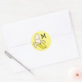 Banaan Kind Schattige Kawaii Naam Envelop Seal Sti Ronde Sticker (Envelop)