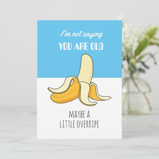 Banaan Kleine Overrijpe Grappige Verjaardagscadeau Kaart (Staand voorkant)