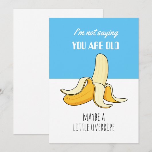 Banaan Kleine Overrijpe Grappige Verjaardagscadeau Kaart (Voorkant / Achterkant)