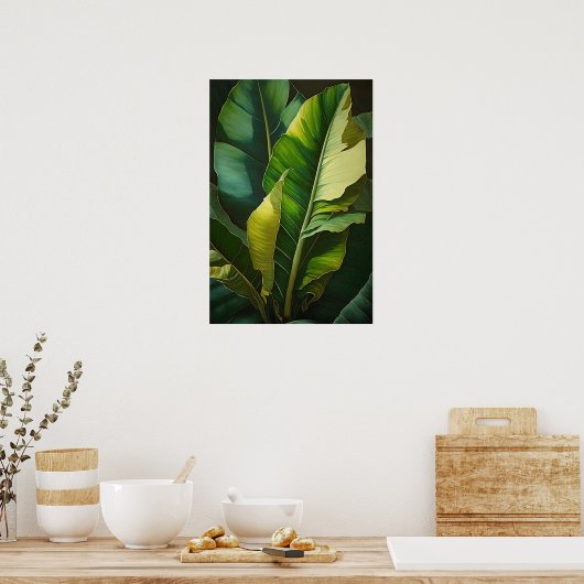 Banaan Leaves Art Print Poster (Keuken)