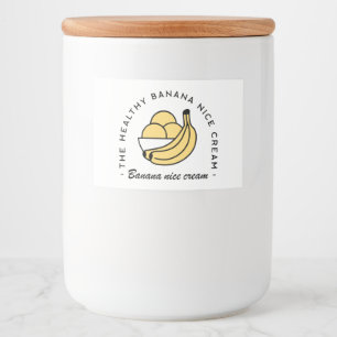 Banaan lekker ijsje gezonde vruchten plant gebasee voedselcontainer etiket