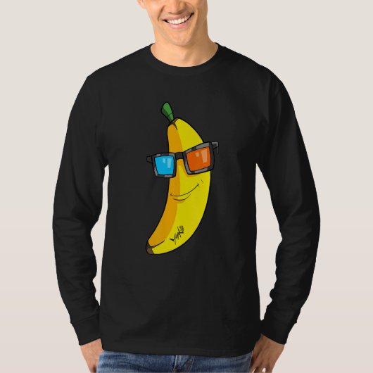 Banaan met coole zonnebril t-shirt (Voorkant)