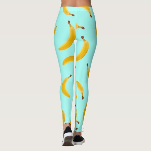 Banaan met lichtblauwe achtergrond leggings (Achterkant)
