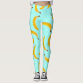 Banaan met lichtblauwe achtergrond leggings (Voorkant)