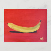 Banaan met rode achtergrond briefkaart (Voorkant)