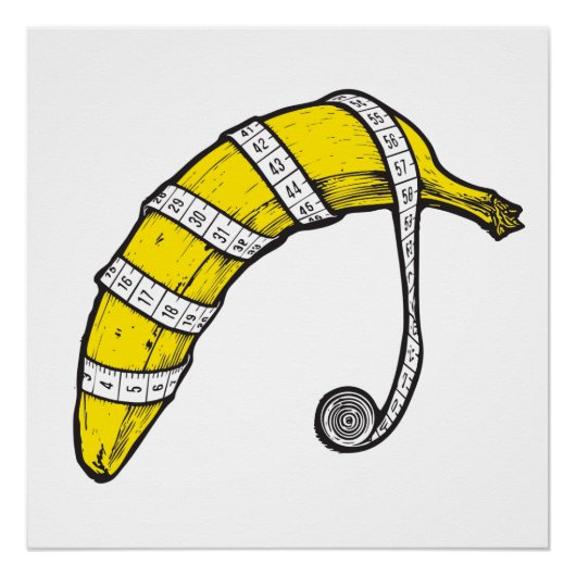 🍌 banaan meting, pop-art perfect poster (Voorkant)