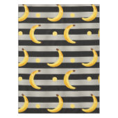 Banaan Modern Zwart & Wit Strepen Tafelkleed (Voorkant)